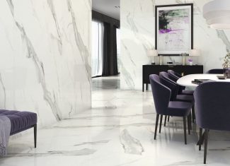 Carrelage effet marbre blanc poli 240×120 – Patmos