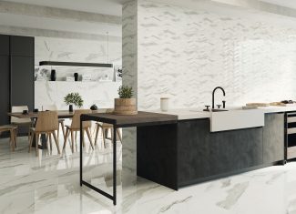 Carrelage effet marbre blanc poli 30×90 – Patmos