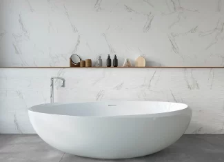 Carrelage intérieur effet marbre blanc mate & brillant 33×55 – Calacatta