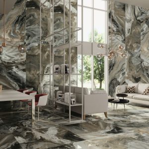 Carrelage intérieur effet marbre poli brillant Lyon