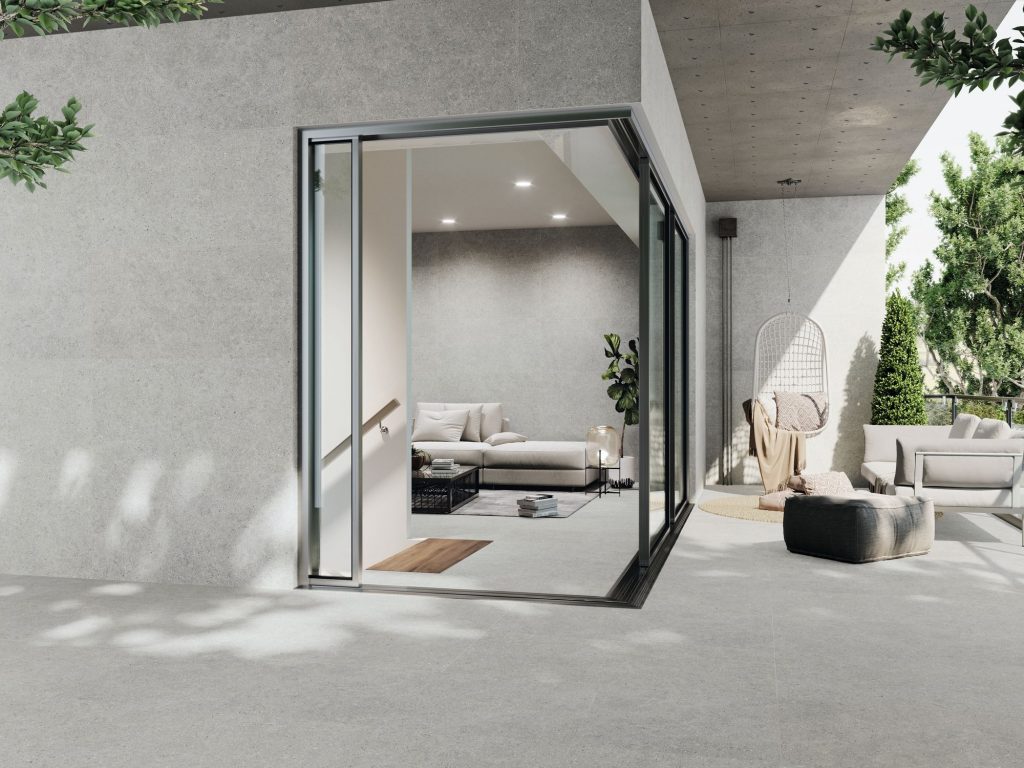 Carrelage extérieur effet pierre Lyon