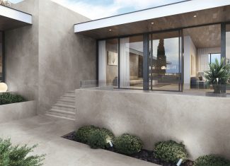 Carrelage extérieur effet pierre 260×120 – Habitat Taupe