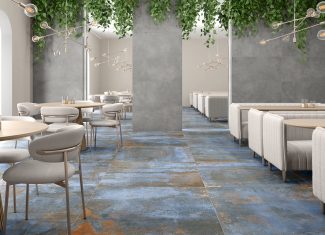 Carrelage intérieur effet pierre coloré 120×120 – Oxyde Bleu