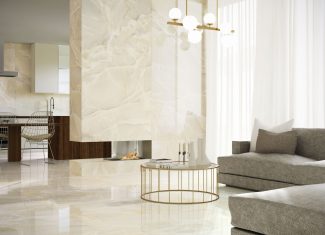 Carrelage intérieur effet marbre coloré 120×120 – Onyx Sable