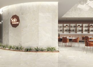 Carrelage intérieur effet marbre coloré 260×120 – Onyx Sable