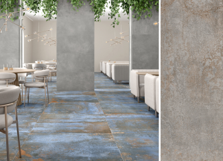 Carrelage intérieur effet pierre coloré 120×120 – Oxyde Gris