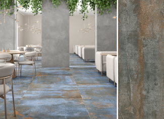 Carrelage intérieur effet pierre coloré 120×120 – Oxyde Noir