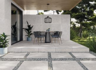Carrelage extérieur effet pierre 80×80 – Stoneland Pearl