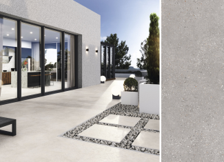 Carrelage extérieur effet pierre 80×80 – Asphalt Fume