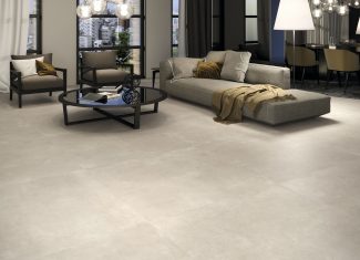 Carrelage extérieur effet béton ciment 120×120 – Arkety Sand