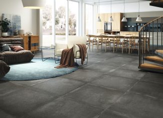 Carrelage extérieur effet béton ciment 80×80 – Grafton Anthracite