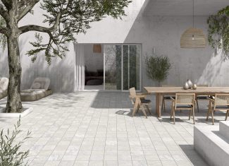 Carrelage extérieur effet béton ciment 20×20 – Piazza Blanco