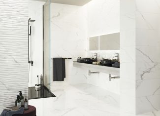 Carrelage intérieur effet marbre brillant 30×90 – Polaris Brillo