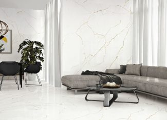 Carrelage intérieur effet marbre blanc 260×120 – Quantum Natural