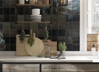 Carrelage intérieur effet pierre 10×10 – Manara Clay Black