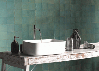 Carrelage intérieur effet pierre 10×10 – Manara Clay Turquoise