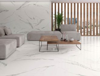 Carrelage intérieur effet marbre blanc Lyon