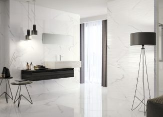Carrelage intérieur effet marbre blanc brillant 30×60 – Polaris Brillo