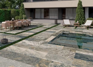 Margelle effet pierre de Bali – 33×120 Green