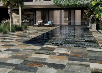 Margelle effet pierre de Bali – 33×120