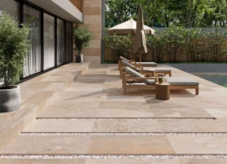 Margelle effet pierre de Bali – 33×120 Sand