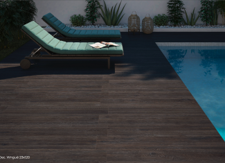 Carrelage extérieur effet parquet 23×120 – Trunk Dec Wengue