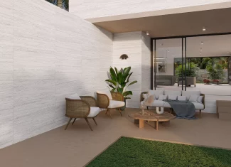 Carrelage extérieur effet pierre 60×120 – Olimpo Bianco