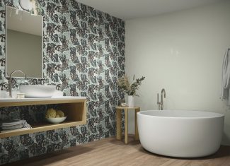 Carrelage intérieur graphique 30×90 – Forêt Montmartre Menthe