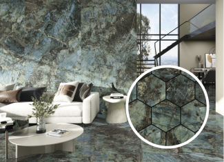 Carrelage intérieur effet marbre vert poli 60×120 – Hexa Lemurian