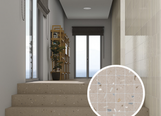 Carrelage intérieur effet Terrazzo 30×30 – Croccante Mosaic Avellana