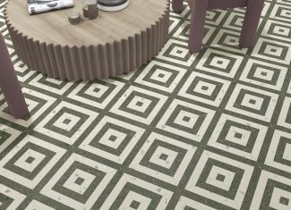 Carrelage intérieur effet Terrazzo 20×20 – Croccante Pastiera Grafito