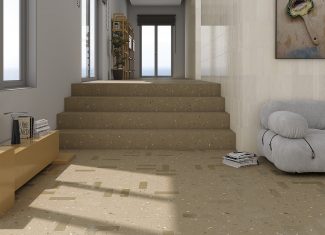 Carrelage intérieur effet Terrazzo 20×20 – Croccante Eclair Nuez