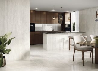 Carrelage intérieur effet pierre poli 120×120 – Venice Bianco