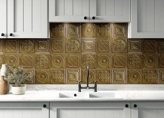 Carrelage metal 20×20 Relief Gold – Metal Tiles