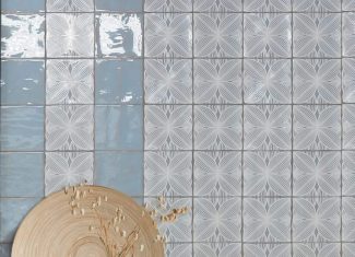 Carrelage mural intérieur brillant Lyric Blue 13×13 – Melody