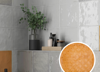 Carrelage intérieur brillant 22,3×22,3 – Dec. Rain Kaki