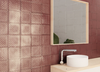 Carrelage intérieur brillant 22,3×22,3 – Dec. Rain Bordeaux