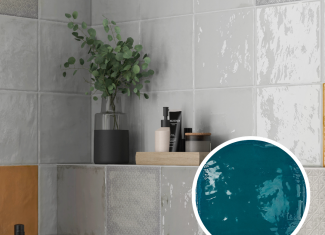 Carrelage intérieur brillant 22,3×22,3 – Rain Aquamarine