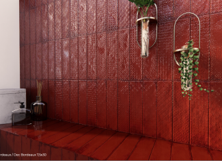 Carrelage intérieur brillant 7,5×30 – Dec. Rain Bordeaux