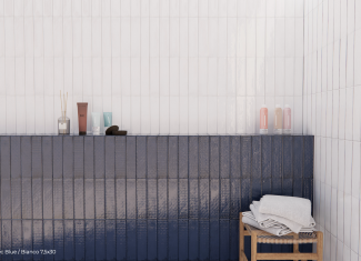 Carrelage intérieur brillant 7,5×30- Dec. Rain Blue