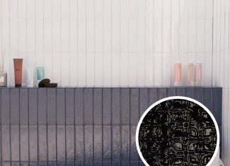 Carrelage intérieur brillant 7,5×30 – Dec. Rain Nero