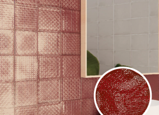 Carrelage intérieur brillant hexagonal 19,8×22,8 – Dec. Rain Bordeaux