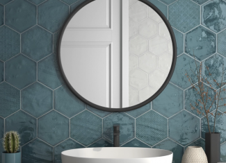 Carrelage intérieur brillant hexagonal 19,8×22,8 – Dec. Rain Aquamarine