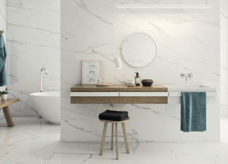 Carrelage intérieur poli marbre blanc 120×120 – Naples