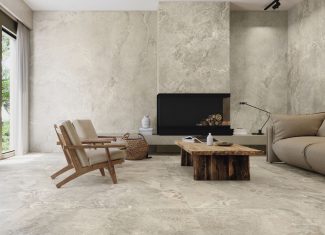 Carrelage intérieur effet pierre 80×80 – Dome Nut