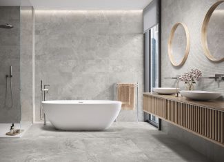 Carrelage intérieur effet pierre 60×60 – Dome Ash