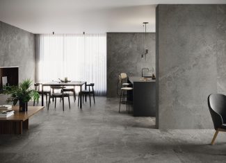 Carrelage intérieur effet pierre 120×120 – Dome Anthracite