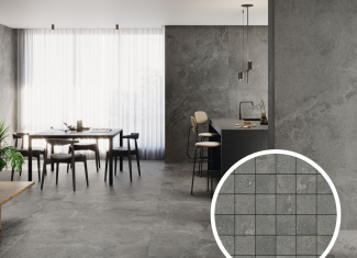 Carrelage intérieur effet pierre 60×120 – Mos Dome Anthracite