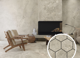 Carrelage intérieur effet pierre 60×120 – Hexa Dome Nut