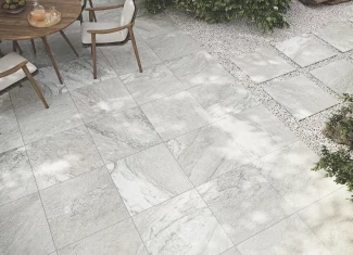 Carrelage extérieur effet marbre Blanco 60,5×60,5 – Piazza